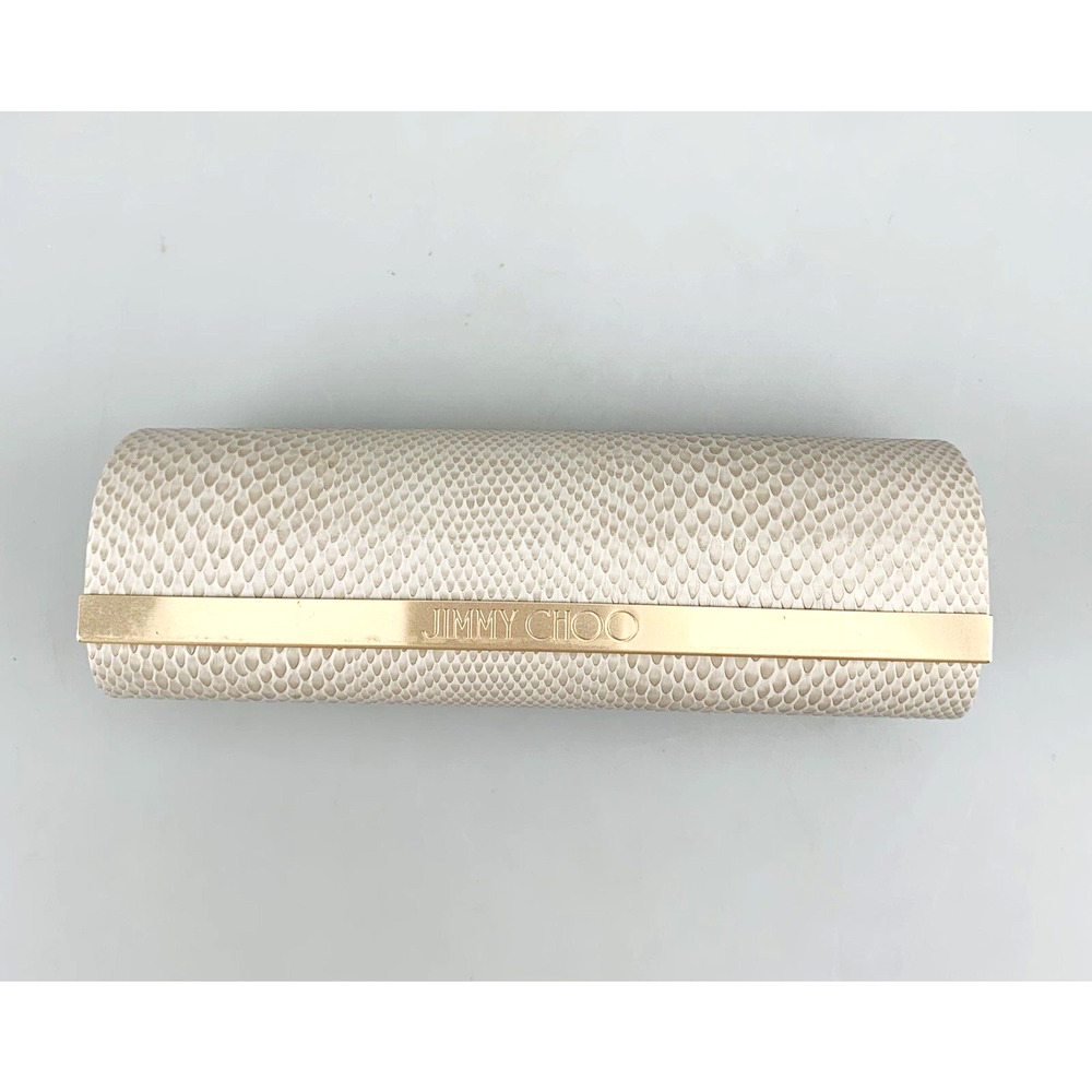 Jimmy Choo Sunglasses Eyeglasses Case Only Hardcase Cream Round Snakeskin